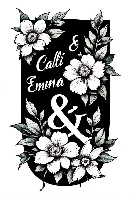 "Calli & Emma" flower tattoo design idea