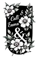 "Calli & Emma" flower tattoo design idea