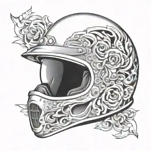 double face helmet tattoo design idea