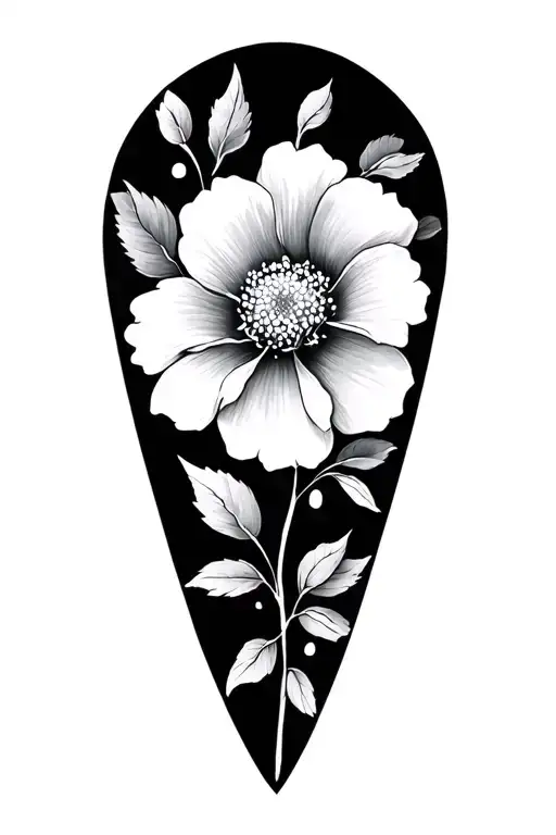 simple floral tattoo design idea