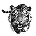 tiger walking tattoo design idea