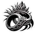 the elden ring logo incorporating elements tattoo design idea