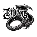 the elden ring logo incorporating elements tattoo design idea
