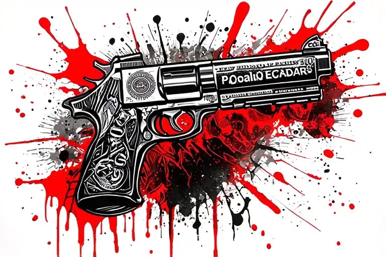 pablo escobar money Cocain and weapon  tattoo design idea