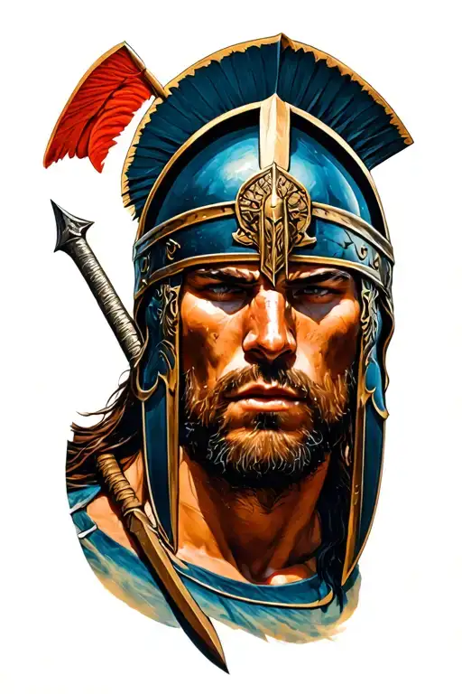 Spartan warrior tattoo design idea