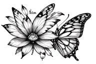"let them" in fine line with a butterfly  tattoo design idea
