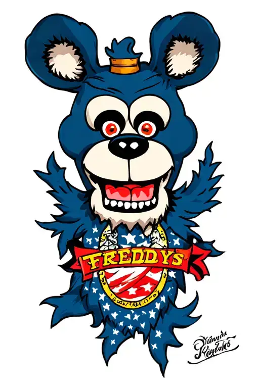 American traditional five nights at Freddy's tattoo design idea
