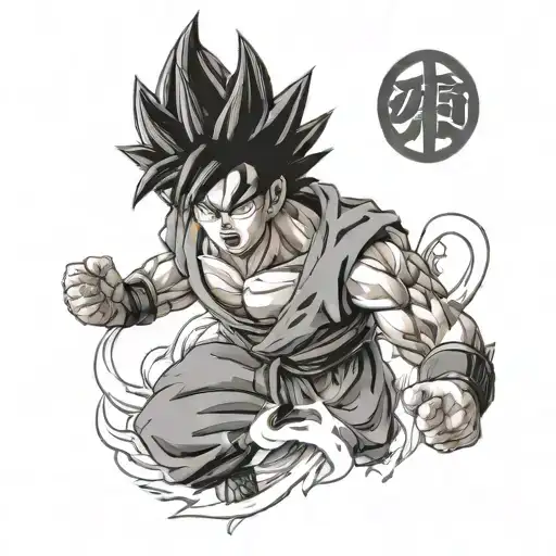 goku turning super saiyan tattoo design idea
