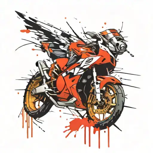 i want a rough draft of a tattoo of an 2000 Honda Civic, with a mandarin duck as a decal tattoo design idea