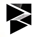 3 triangles using simple lines tattoo design idea