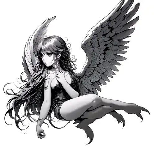 Anime Angel tattoo design idea