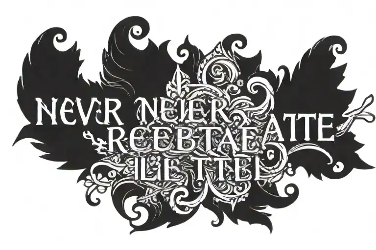 never hesitate text tattoo tattoo design idea