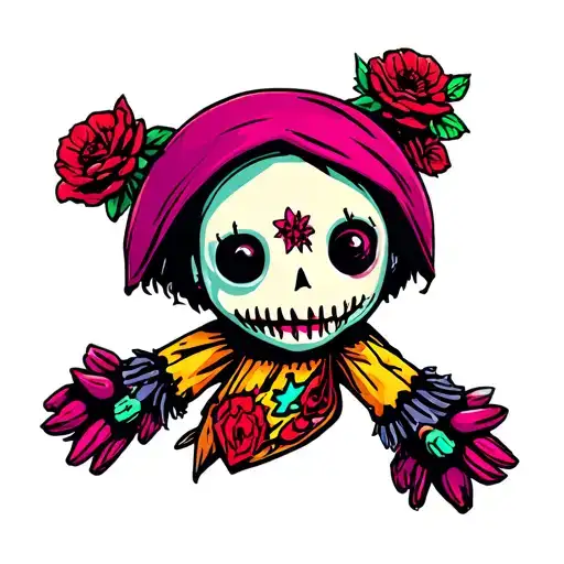 voodoo doll tattoo design idea