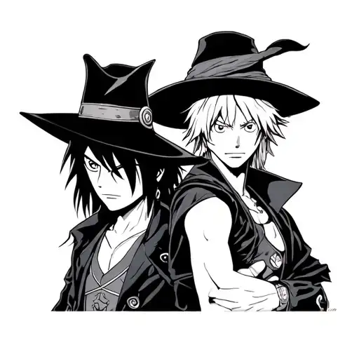 one piece anime luffy and nami zorro sanji tattoo design idea