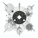 virgo aquarius constellation merging together tattoo design idea