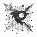 virgo aquarius constellation merging together tattoo design idea