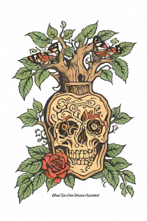 My coffin is still making noise in the forest. He is a tree. He is a tree. he nurses nests tattoo design idea