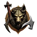 Fafnir, Valhalla Gate, Forest, Val Knout, Fenrir, Viking Axe, Thor's Hammer tattoo design idea