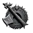 Fafnir, Valhalla Gate, Forest, Val Knout, Fenrir, Viking Axe, Thor's Hammer tattoo design idea