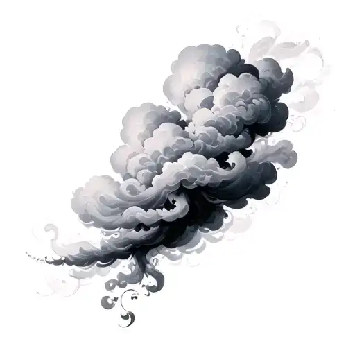 Coverup Clouds and Smoke tattoo design idea
