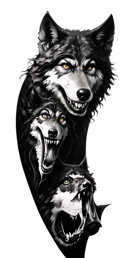 vampires witches wolves scary scenery  tattoo design idea
