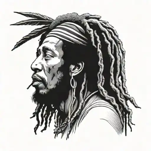 Bob Marley John Lennon Jesus tattoo design idea