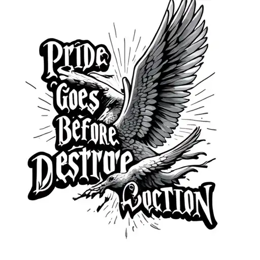 "Pride goes before destruction" icarus falling tattoo design idea