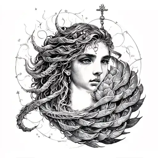 Aquarius, Gemini, Libra, Aries, intertwined within tattoo design idea