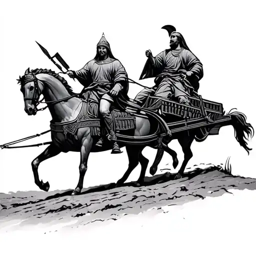 saxon art with chariots tattoo design idea