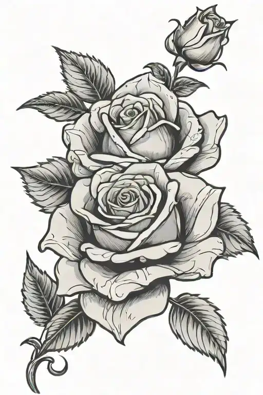 100 dollar bill rose tattoo design idea