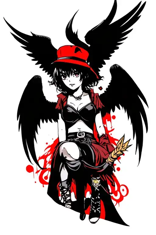 gangster angel tattoo design idea