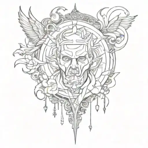 Trust no one line tattoo design idea