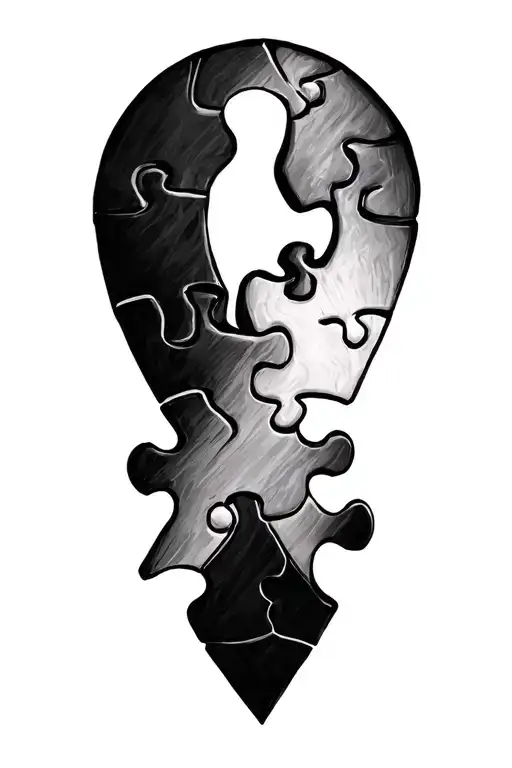puzzle pieces for autism awareness tattoo design idea
