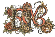 using letter R,T,L tattoo design idea