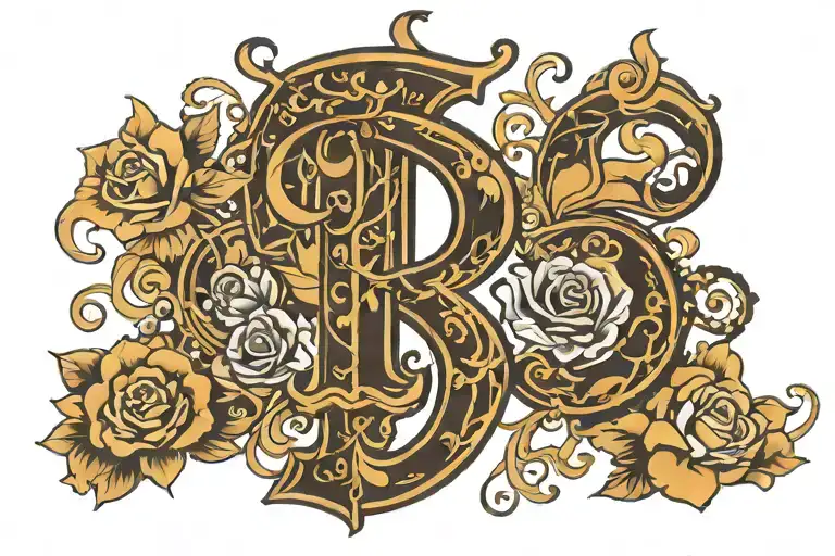 using letter R,T,L tattoo design idea