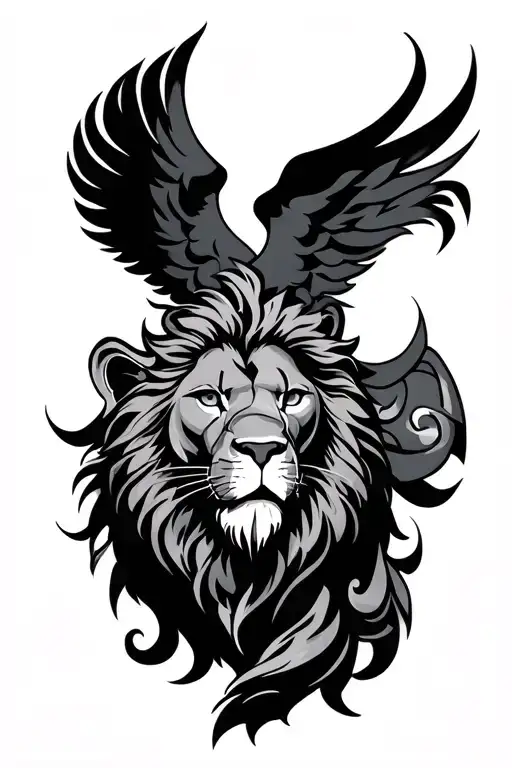 armour of God with lion tattoo design idea