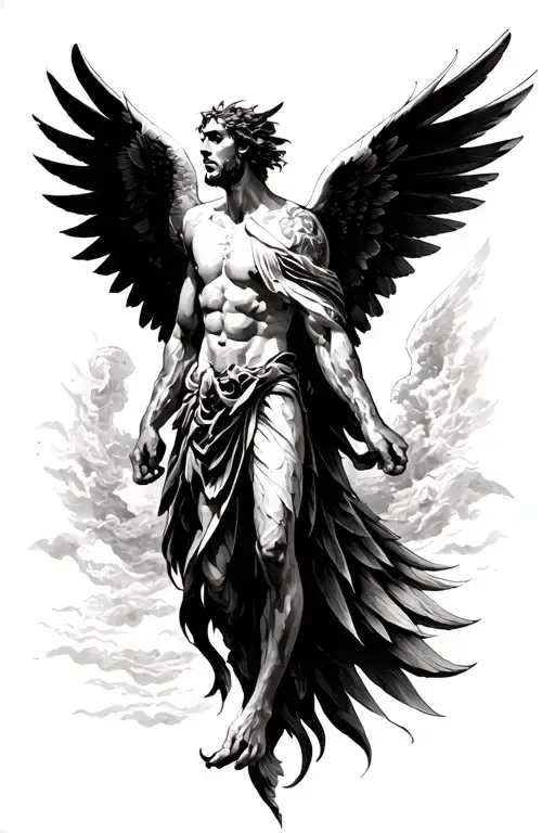 Icarus looking tattoo design idea