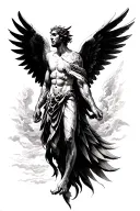 Icarus looking tattoo design idea