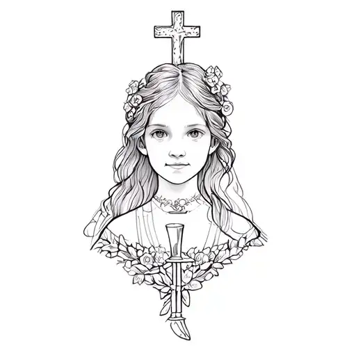 Ellie-Ann's first holy communion 21-05-25 tattoo design idea