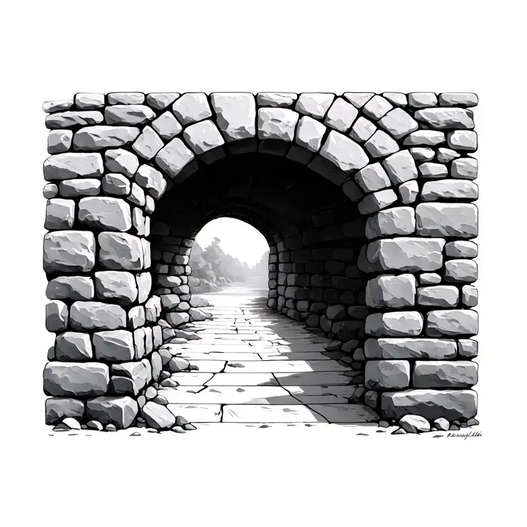 stone walls tattoo design idea