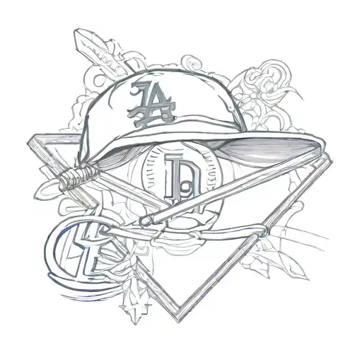 la dodgers baseball tattoo design idea