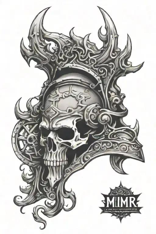 Helm of domination mimir god tattoo design idea