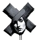 cross with face  tattoo design idea