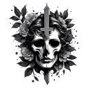 cross with face  tattoo design idea