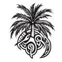 palm tree dominican puerto rican taino symbol surrounded tattoo design idea