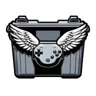 garbage can video game controller paratrooper wings tattoo design idea