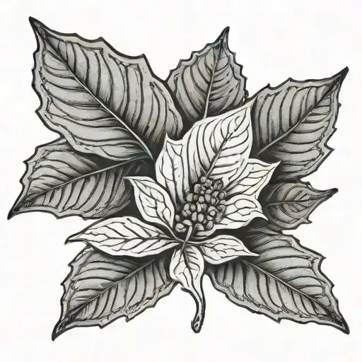fine line ohio buckeye leaf tattoo design idea