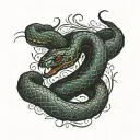 black snake slithering tattoo design idea