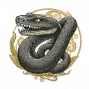 black snake slithering tattoo design idea