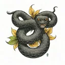 black snake slithering tattoo design idea